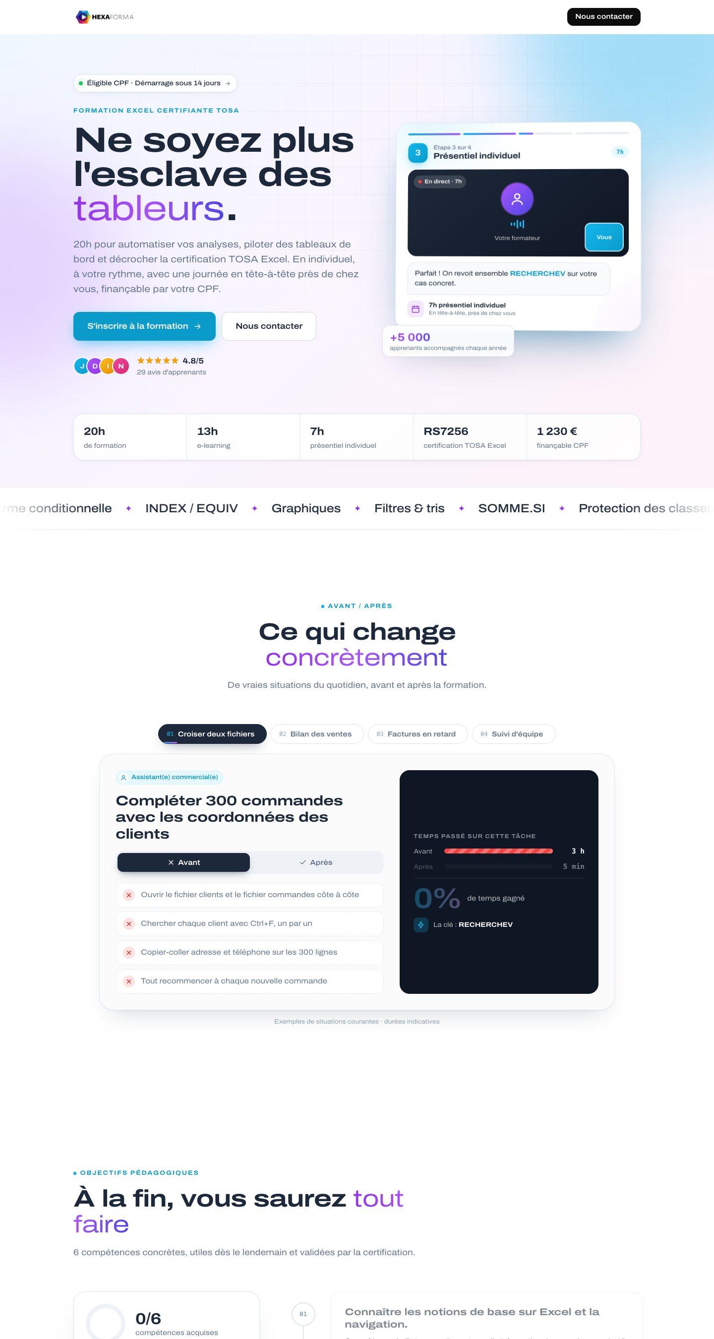 Capture du site Hexaforma
