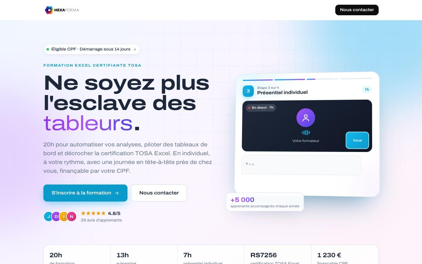 Capture du site Hexaforma