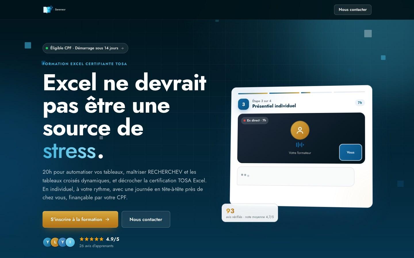 Capture du site Sereneor